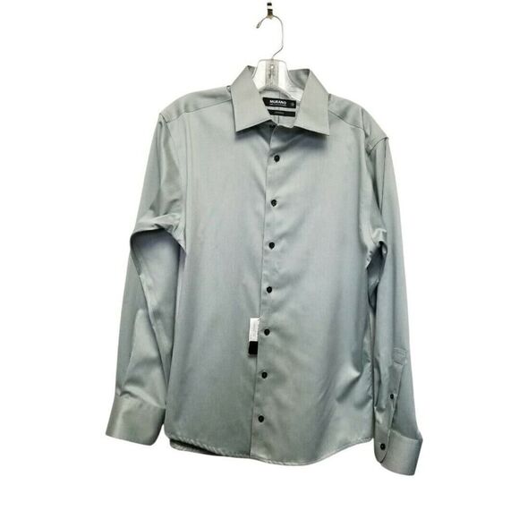 Murano Button Down Men's Dress Shirt Color Green Long Sleeves NWT Size 18/35 - Picture 1 of 5